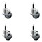 Service Caster 3.5'' Thermoplastic Rubber Swivel 3/4'' Expanding Stem Caster Set with Brake, 4PK SCC-EX20S3514-TPRB-TLB-34-4 - alternate 1